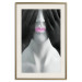 Wall Poster Mannequin - black and white abstraction with a woman's face with pink lips 117017 additionalThumb 19