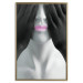 Wall Poster Mannequin - black and white abstraction with a woman's face with pink lips 117017 additionalThumb 20