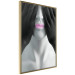 Wall Poster Mannequin - black and white abstraction with a woman's face with pink lips 117017 additionalThumb 13