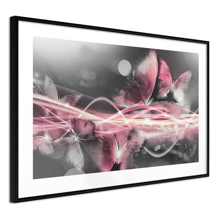Wall Poster Flame of Butterflies - radiant abstraction with silver and pink insects 118417 additionalImage 11