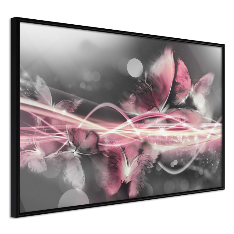 Wall Poster Flame of Butterflies - radiant abstraction with silver and pink insects 118417 additionalImage 10