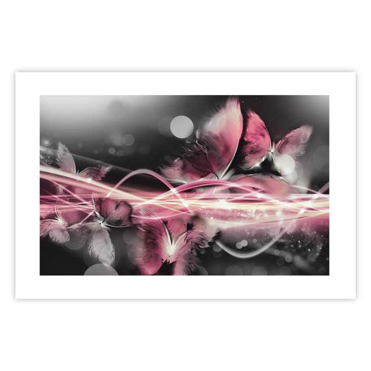 Wall Poster Flame of Butterflies - radiant abstraction with silver and pink insects 118417 additionalImage 19