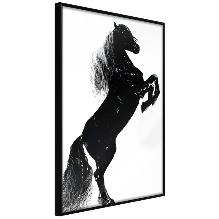 Poster Black Horse - black and white composition with the silhouette of a standing animal 118917 additionalImage 10