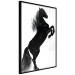 Poster Black Horse - black and white composition with the silhouette of a standing animal 118917 additionalThumb 10