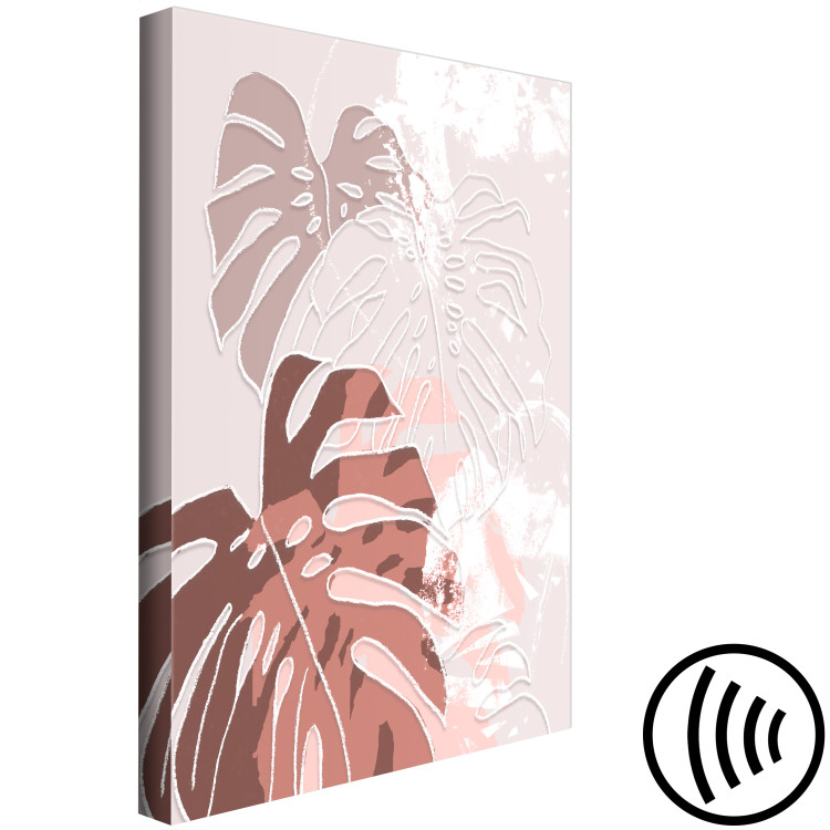 Canvas Botanical cliches - pastel exotic monstera leaves 119117 additionalImage 6