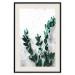 Poster Eucalyptus Scent - green plant leaves on a concrete texture background 123417 additionalThumb 18