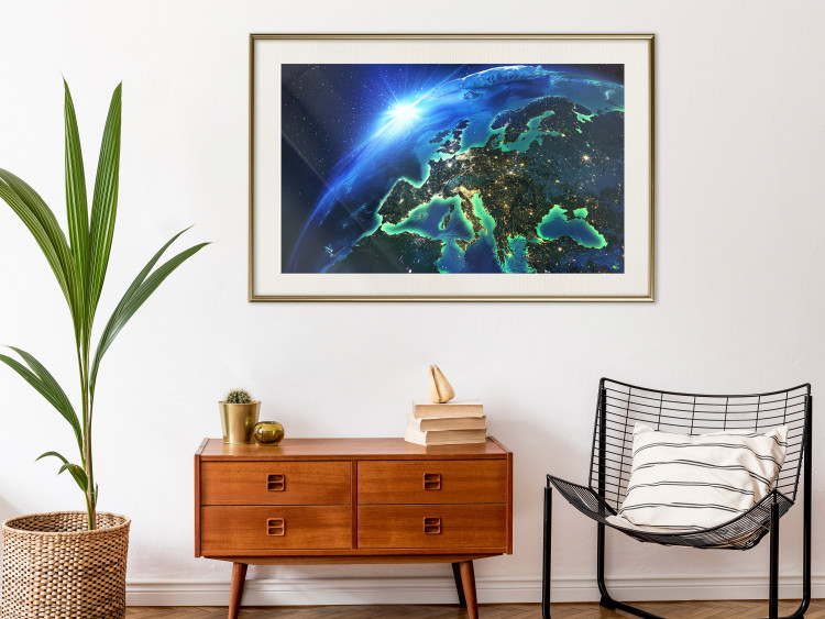 Wall Poster Blue Planet - landscape of Earth's globe against dark cosmos 128817 additionalImage 22