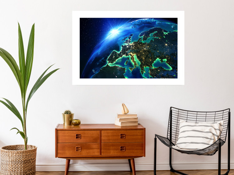 Wall Poster Blue Planet - landscape of Earth's globe against dark cosmos 128817 additionalImage 3