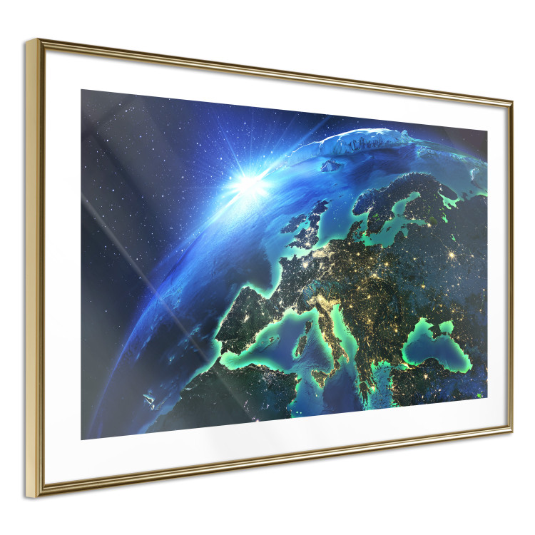 Wall Poster Blue Planet - landscape of Earth's globe against dark cosmos 128817 additionalImage 7