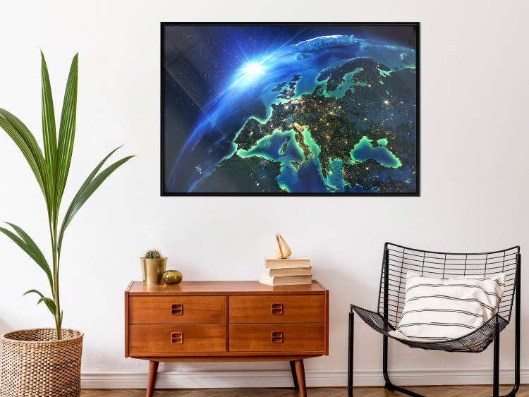 Wall Poster Blue Planet - landscape of Earth's globe against dark cosmos 128817 additionalImage 4