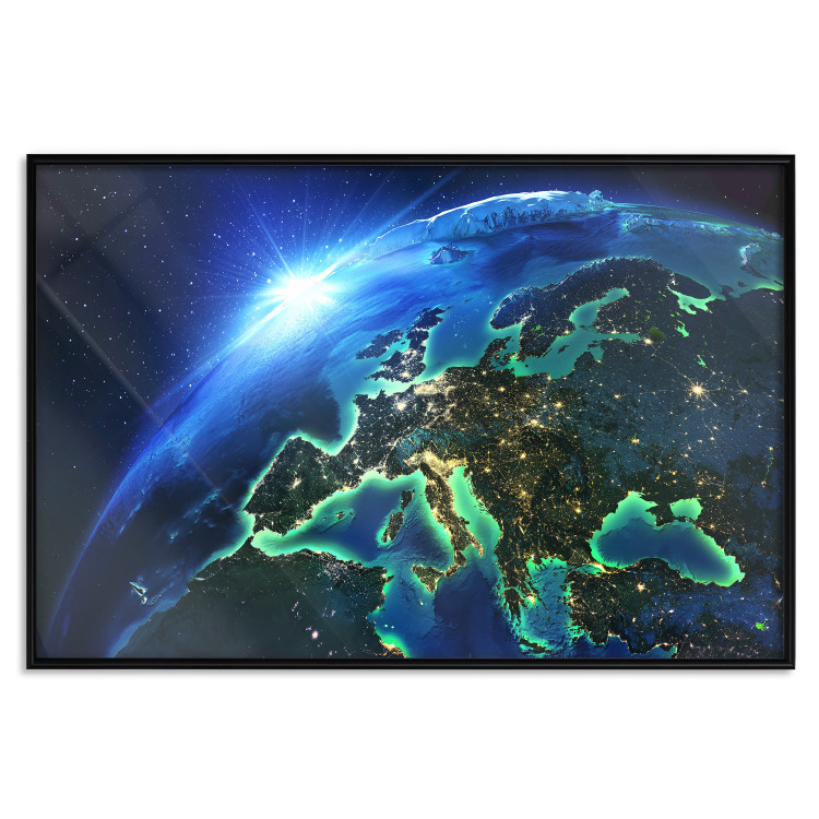 Wall Poster Blue Planet - landscape of Earth's globe against dark cosmos 128817 additionalImage 18