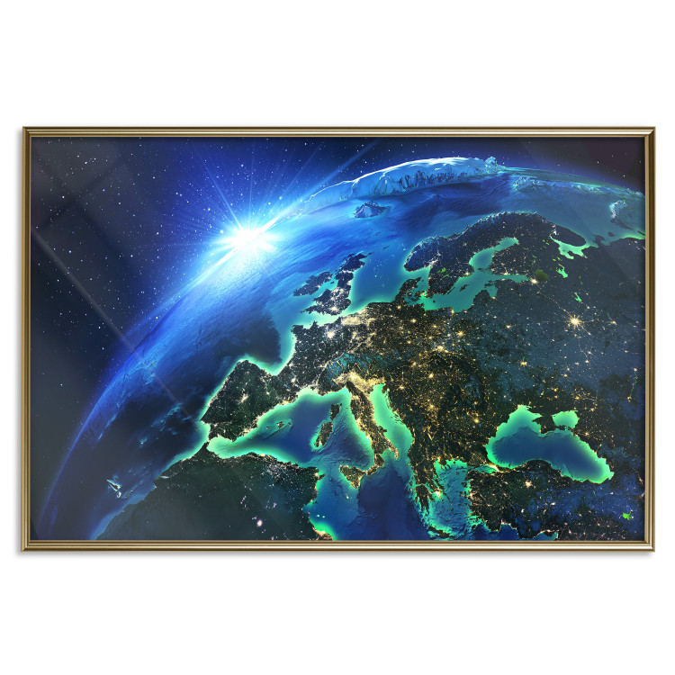Wall Poster Blue Planet - landscape of Earth's globe against dark cosmos 128817 additionalImage 21