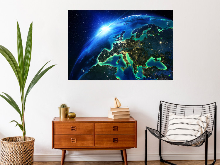 Wall Poster Blue Planet - landscape of Earth's globe against dark cosmos 128817 additionalImage 2