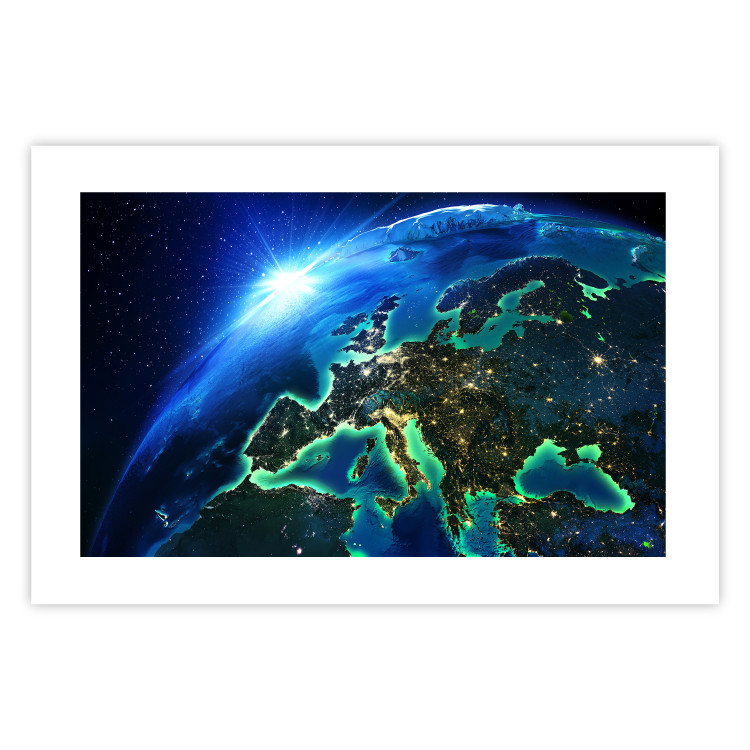 Wall Poster Blue Planet - landscape of Earth's globe against dark cosmos 128817 additionalImage 25