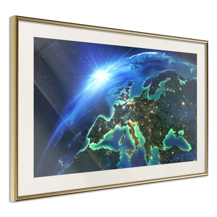 Wall Poster Blue Planet - landscape of Earth's globe against dark cosmos 128817 additionalImage 3