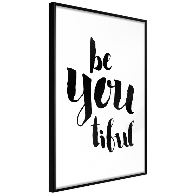 Poster Be-you-tiful - simple black and white composition with English quotes 128917 additionalImage 8