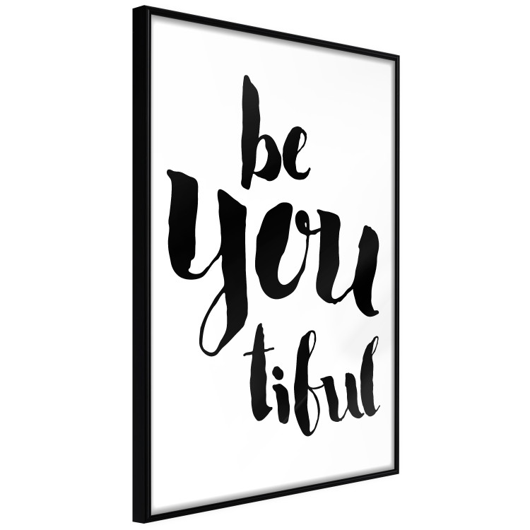 Poster Be-you-tiful - simple black and white composition with English quotes 128917 additionalImage 13