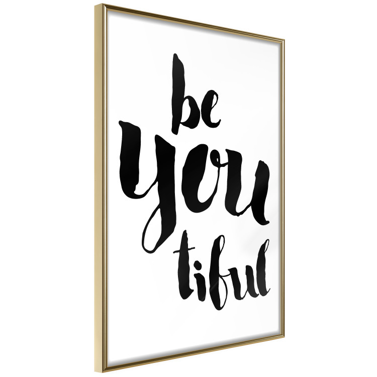 Poster Be-you-tiful - simple black and white composition with English quotes 128917 additionalImage 14