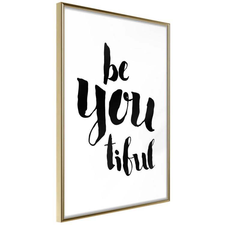 Poster Be-you-tiful - simple black and white composition with English quotes 128917 additionalImage 9