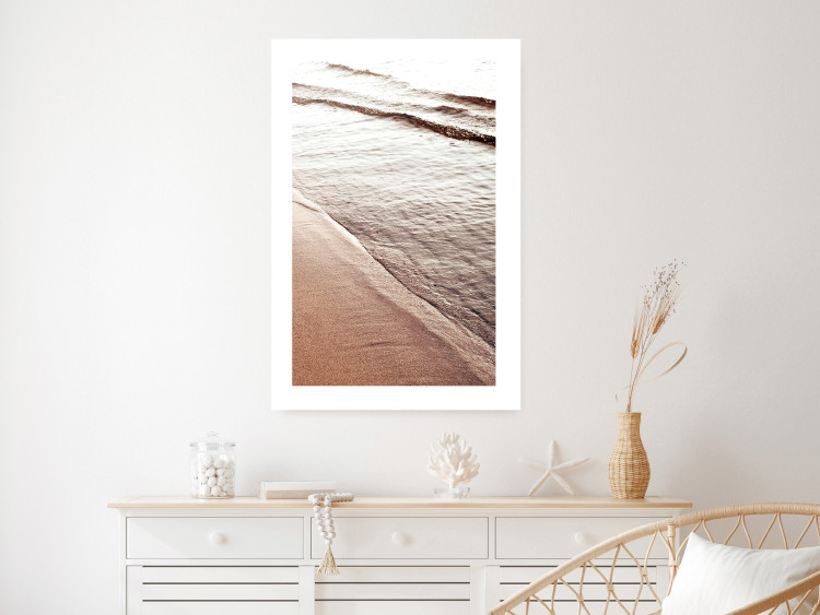 Wall Poster September Rhythm - beach and sea landscape with sepia waves 129717 additionalImage 3