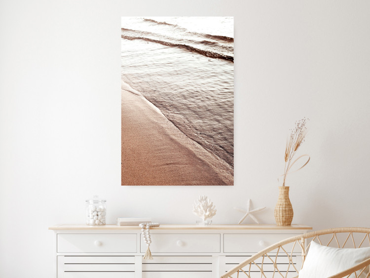 Wall Poster September Rhythm - beach and sea landscape with sepia waves 129717 additionalImage 2
