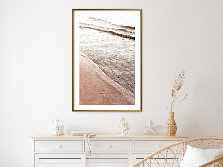 Wall Poster September Rhythm - beach and sea landscape with sepia waves 129717 additionalImage 13