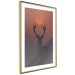 Poster Deer in the Mist - animal against a sunset backdrop during mist 129917 additionalThumb 11