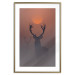 Poster Deer in the Mist - animal against a sunset backdrop during mist 129917 additionalThumb 16