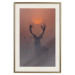 Poster Deer in the Mist - animal against a sunset backdrop during mist 129917 additionalThumb 20