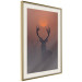 Poster Deer in the Mist - animal against a sunset backdrop during mist 129917 additionalThumb 14