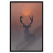 Poster Deer in the Mist - animal against a sunset backdrop during mist 129917 additionalThumb 16