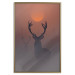 Poster Deer in the Mist - animal against a sunset backdrop during mist 129917 additionalThumb 21