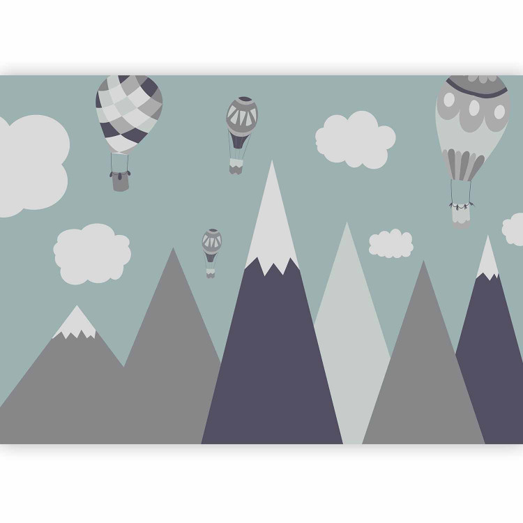 Wall Mural Fairyland - mountain landscape with balloons and clouds for a child 135417 additionalImage 5