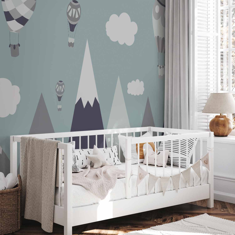 Wall Mural Fairyland - mountain landscape with balloons and clouds for a child 135417 additionalImage 7