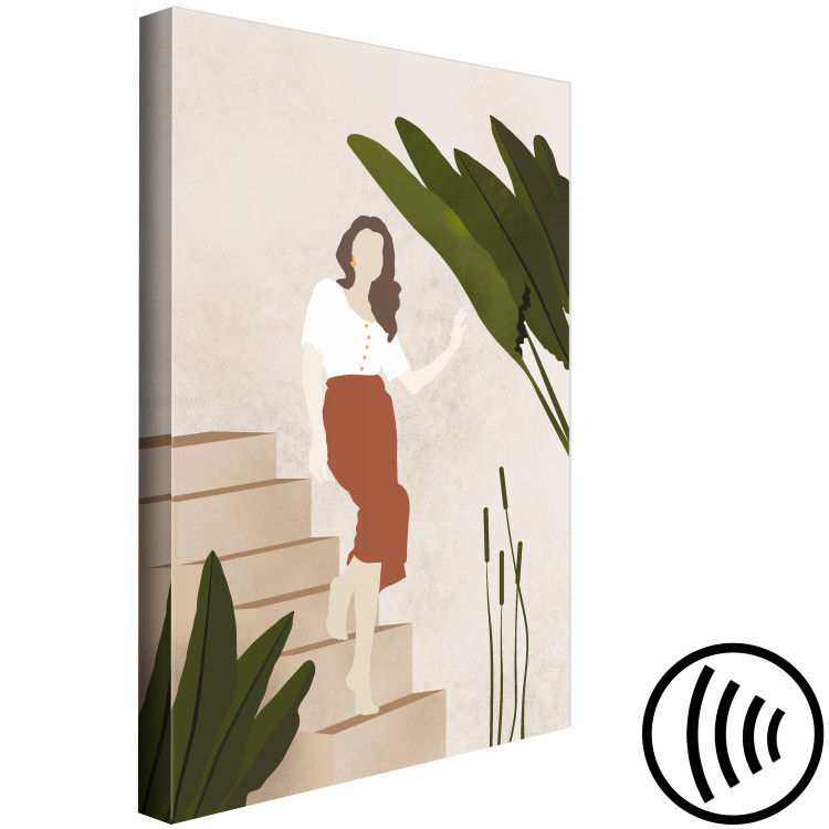 Canvas Art Print Woman going down the stairs - Scandi Boho style composition 136517 additionalImage 6