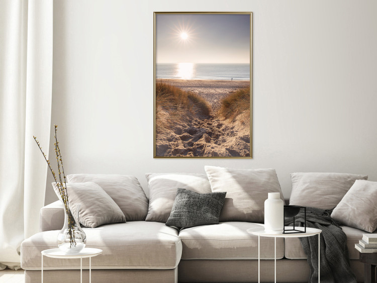 Wall Poster Honey Memory - seascape of a beach against the sunlight 137917 additionalImage 16