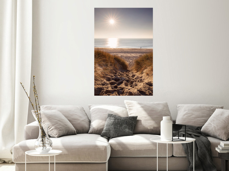 Wall Poster Honey Memory - seascape of a beach against the sunlight 137917 additionalImage 17