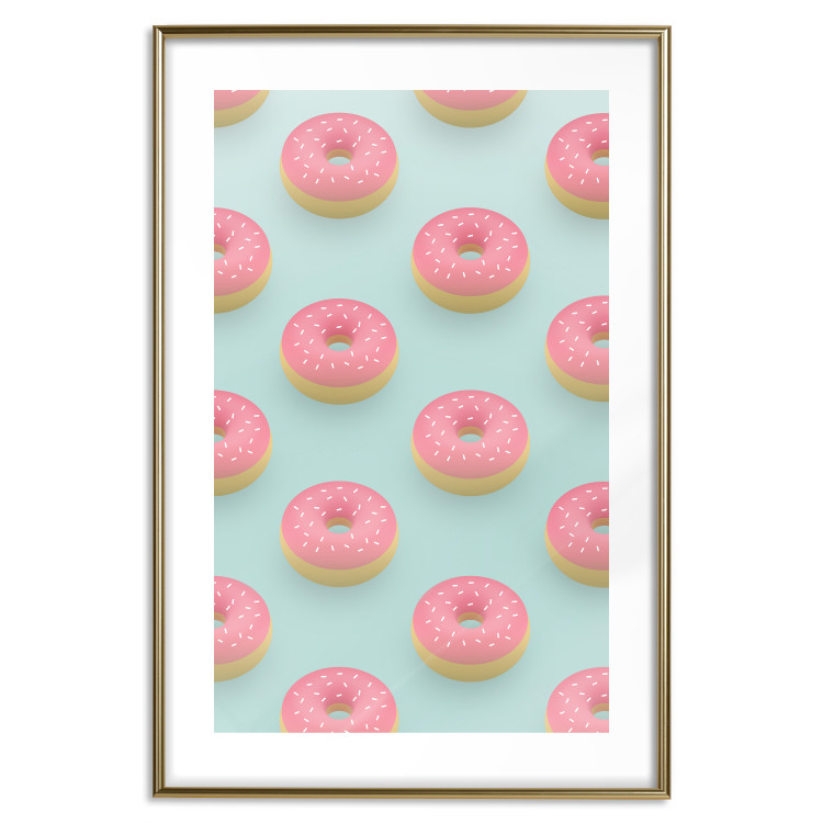 Wall Poster Pastel Donuts - pastel composition of donuts on a blue background 138217 additionalImage 19