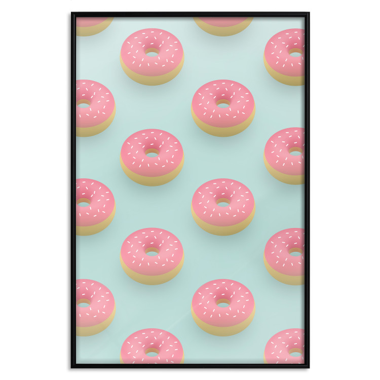Wall Poster Pastel Donuts - pastel composition of donuts on a blue background 138217 additionalImage 11