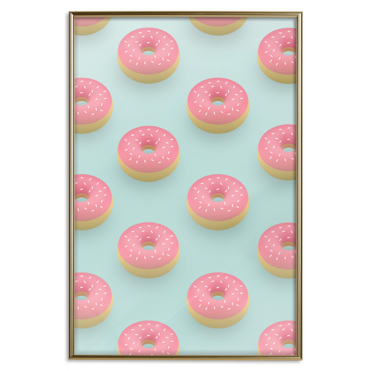 Wall Poster Pastel Donuts - pastel composition of donuts on a blue background 138217 additionalImage 12