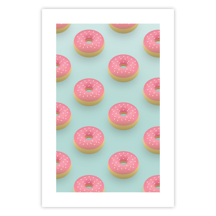 Wall Poster Pastel Donuts - pastel composition of donuts on a blue background 138217 additionalImage 10