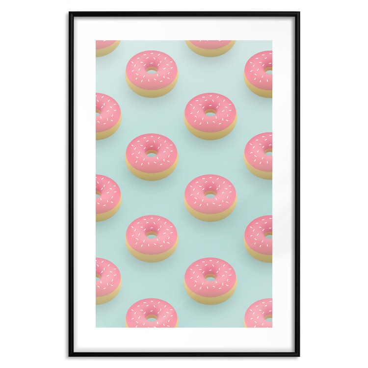 Wall Poster Pastel Donuts - pastel composition of donuts on a blue background 138217 additionalImage 20