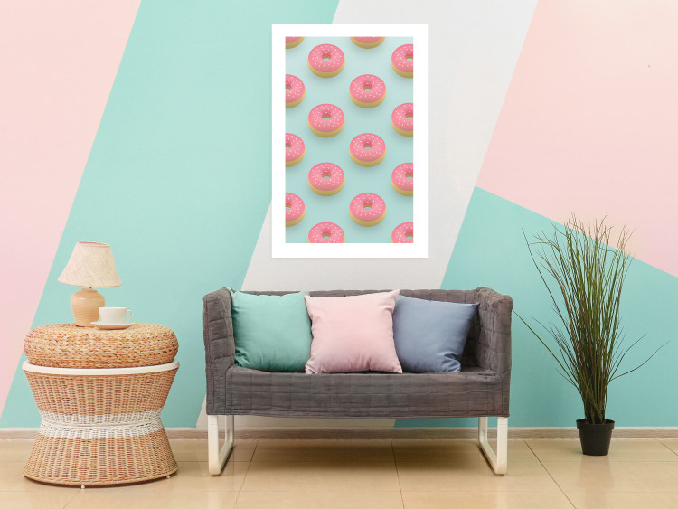 Wall Poster Pastel Donuts - pastel composition of donuts on a blue background 138217 additionalImage 15