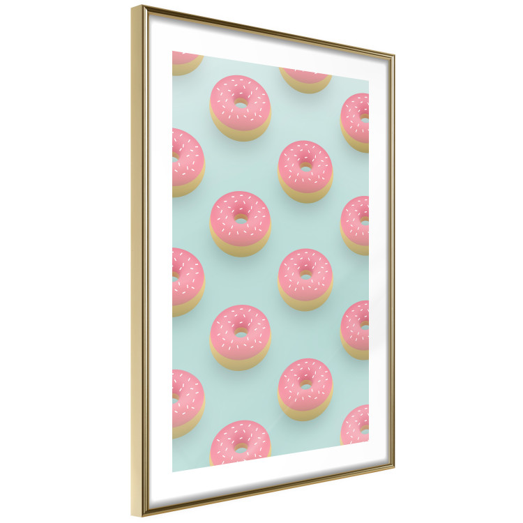 Wall Poster Pastel Donuts - pastel composition of donuts on a blue background 138217 additionalImage 2