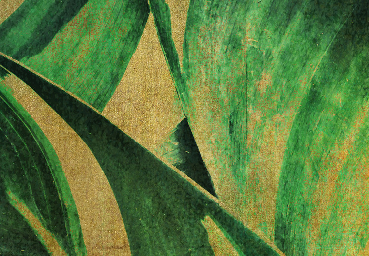 Canvas Art Print Leaves in Gold (1-piece) - close-up landscape with plants 142517 additionalImage 4