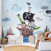 Wall Mural Adventure at sea - painted pirate ship with animals for children 142717