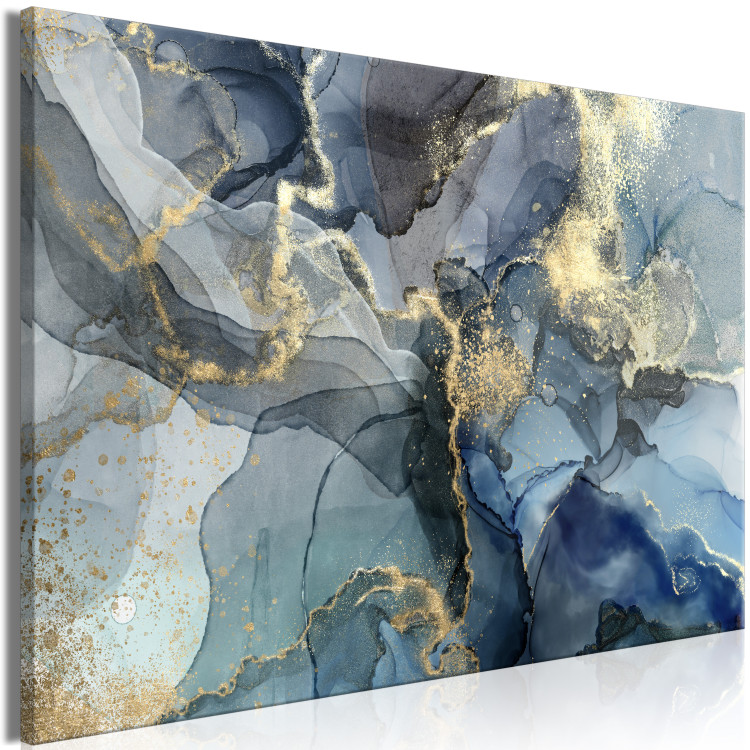 Canvas Print Playful Stream (1-piece) Wide - abstraction with a hint of gold 142817 additionalImage 2