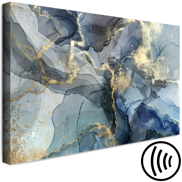 Canvas Print Playful Stream (1-piece) Wide - abstraction with a hint of gold 142817 additionalImage 6