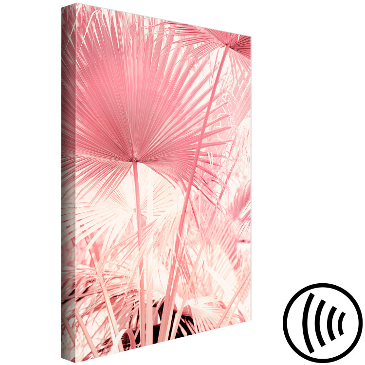 Canvas Print Summer Pink Palms (1-piece) - landscape with leaves in Miami Vibe style 144117 additionalImage 6