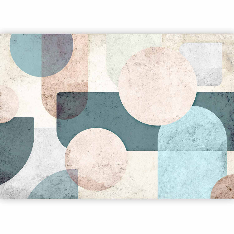 Photo Wallpaper Geometric Disorder - Abstract Composition of Pastel Shapes - Second Variant 145317 additionalImage 5